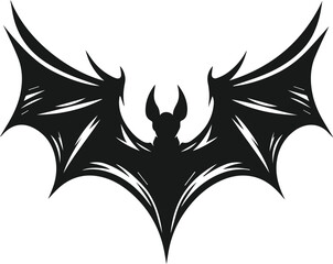 Black silhouette of a bat animal vector
