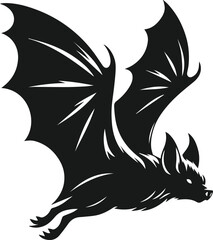 Black silhouette of a bat animal vector