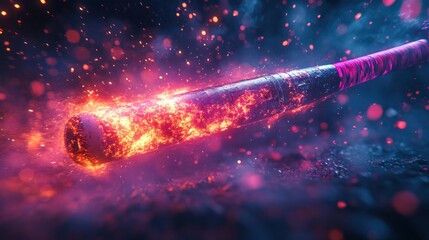 Fiery Baseball Bat: A Blaze of Glory
