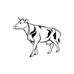Obraz premium Elegant Cow Silhouette – Farm-Themed Design for Commercial Use