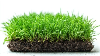 Lush Green Grass Sod with Soil,  Fresh Turf, Vibrant Greenery,  Natural Beauty, Healthy Plants,  Eco-Friendly, Sustainable Growth