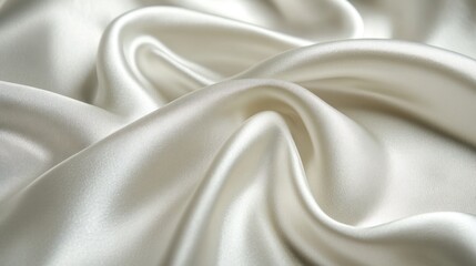 Elegant Draped Creamy White Silk Fabric