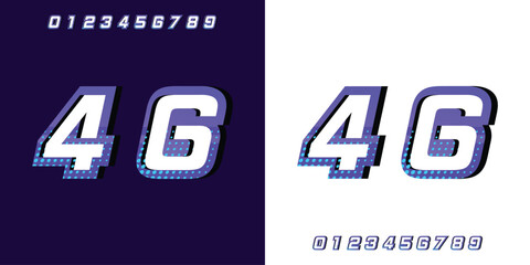 Race Start Number 46 purple, for racing, automotive