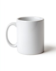 The professional ceramic coffee cup is placed on a pure and flawless white seamless background with soft shadows, showing high details and simple composition.