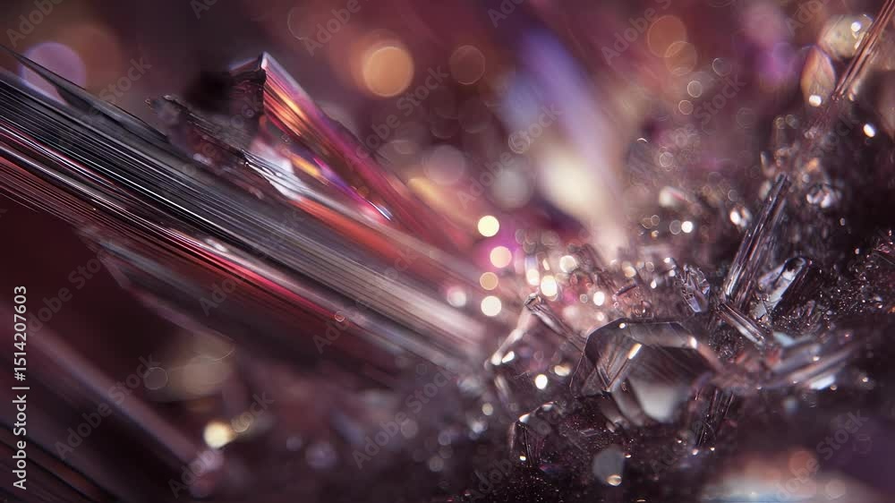 Poster intense laser beam interacts with crystal surface, creating mesmerizing thermal effects and intricat