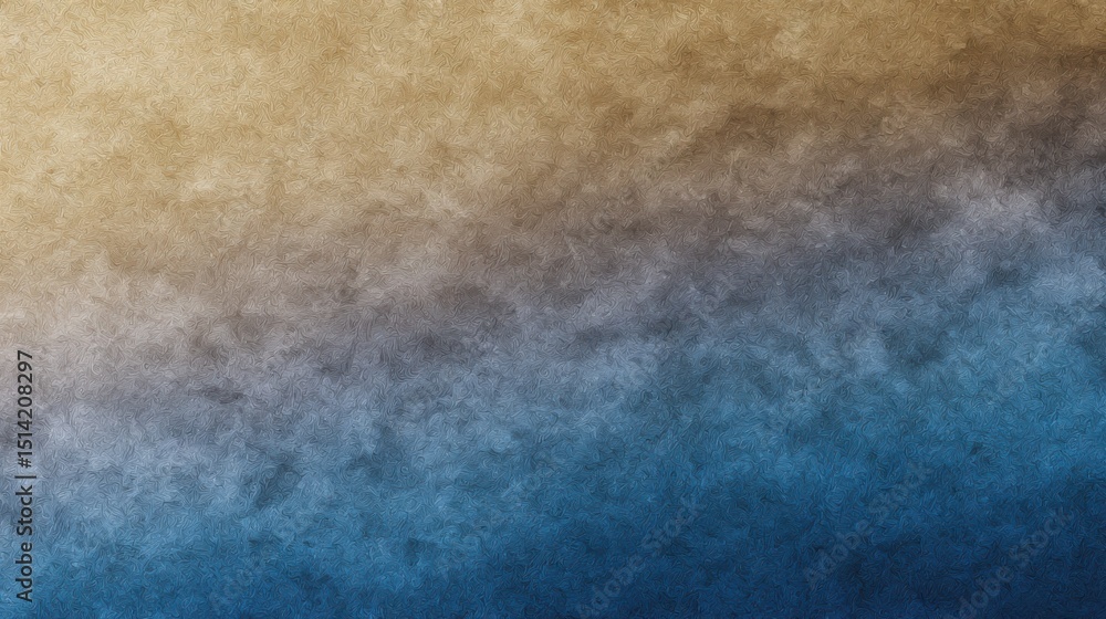 Poster color wash abstraction: an abstract composition showcasing a blend of serene blues and warm browns, 