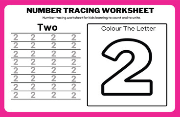 Number tracing practice worksheet with Worksheet for learning numbers. Number training writes and counts numbers. Exercises handwriting practice	