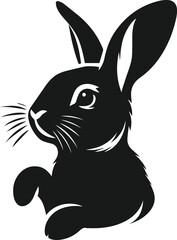 Vector cute animal rabbit drawing silhouette illustration