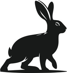 Vector cute animal rabbit drawing silhouette illustration