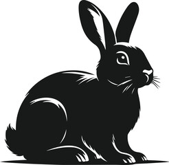 Vector cute animal rabbit drawing silhouette illustration