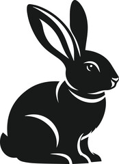 Vector cute animal rabbit drawing silhouette illustration