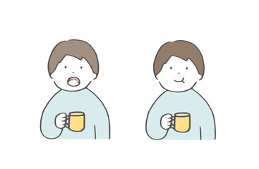 うがいをする男の子　正面