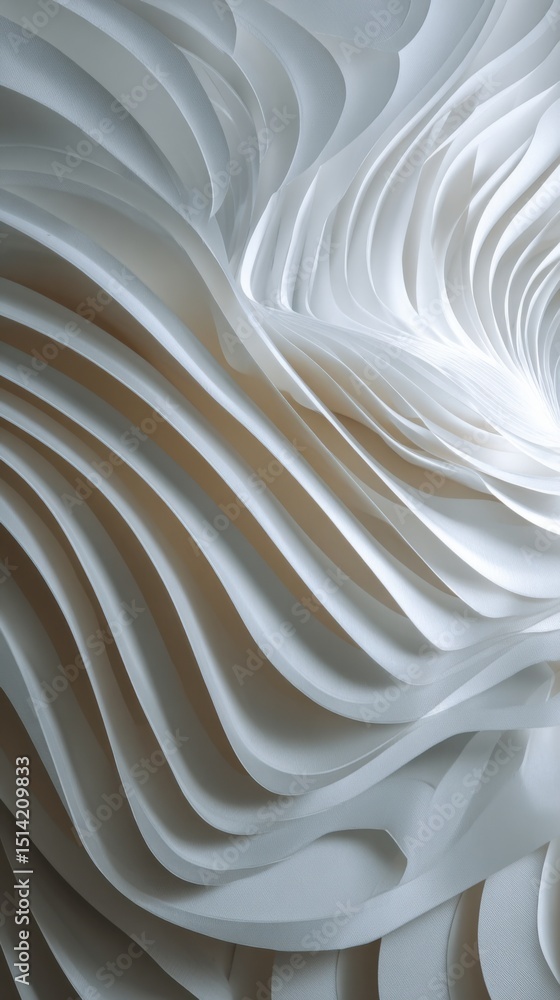 Poster architectural wave: intricate and elegant architectural detail showcases a rhythmic wave pattern, ca
