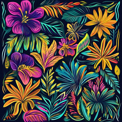 Seamless tile patterns combining cultural, modern, and botanical inspirations for commercial vector.