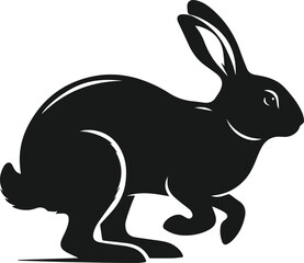 Vector cute animal rabbit drawing silhouette illustration