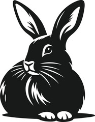 Vector cute animal rabbit drawing silhouette illustration