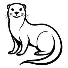 Otter on white background 