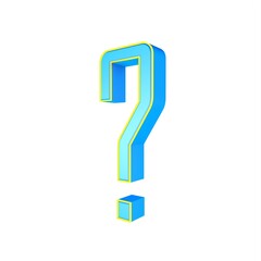 3d question mark on a white background.