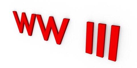 Image on the theme World War III. Exacerbation of conflicts in the world.