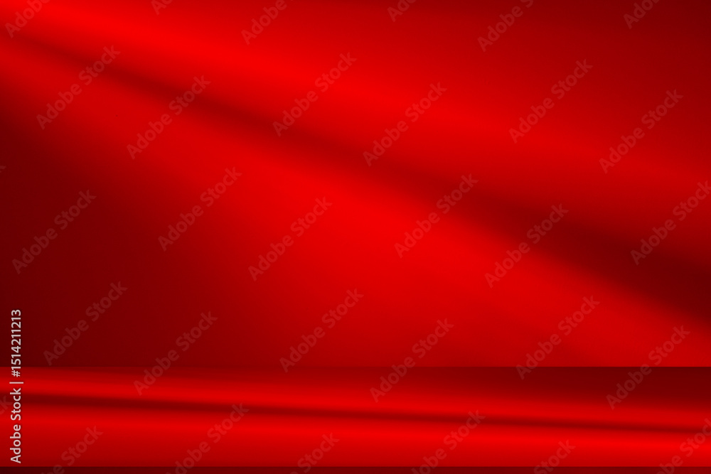Leinwandbilder wall interior background, studio and backdrops show products.with shadow from window color red backg