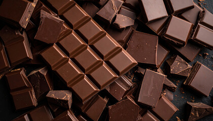 Top view of a delicious piece of chocolate.