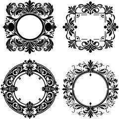 Vintage vector frames set with text place