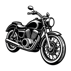Fototapeta premium Motorcycle Silhouette Vector EPS, Black Motorbike Clipart, Vintage Bike Outline, Chopper Graphic for Logo, T-shirt, Sticker, and Print Design 