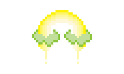 pixel art rainbow vector logo design