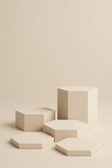 Fototapeta premium Abstract Background Hexagon Podiums Product Presentation