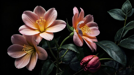 Fototapeta premium Beautiful flower with Close up of flower against black background Pitahaya Madhya Pradesh India Generate AI, 