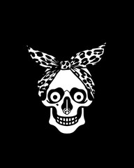 Girl skull icons and crossbones 