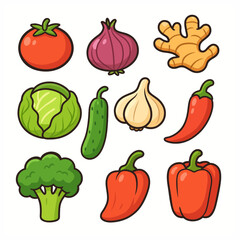 set of vegetables