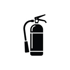 Obraz premium Fire Extinguisher Black Silhouette on Transparent Background Isolated Icon Safety Element
