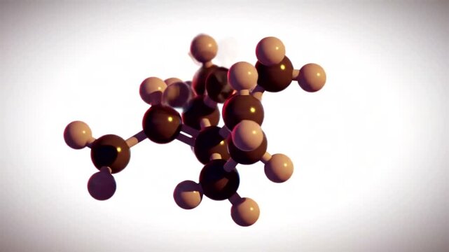 Rotating Molecule Model Structure Scientific Visualization