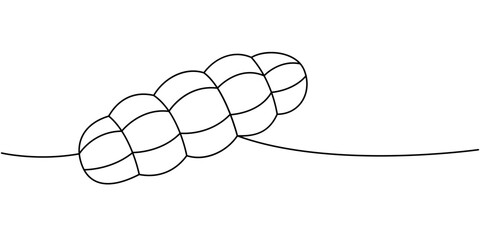 Smoked ham sausage one line continuous drawing. Semi-finished products. Vector illustration.