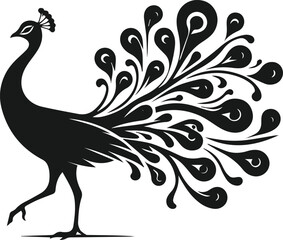 Clipart drawing of a cute bird animal peacock vector