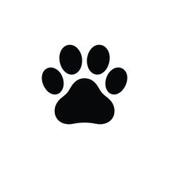 Isolated Black Paw Print Shape on White Background, Mammal Animal Trace Icon