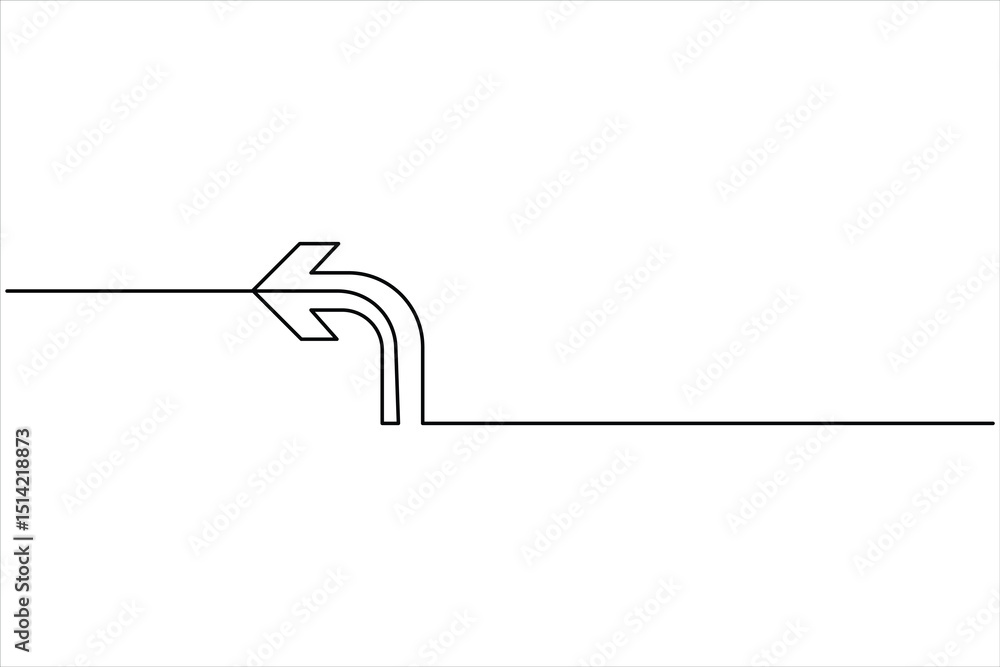 Aufkleber A one line drawing of arrow symbol continuous single line art arrow design Vector illustration
