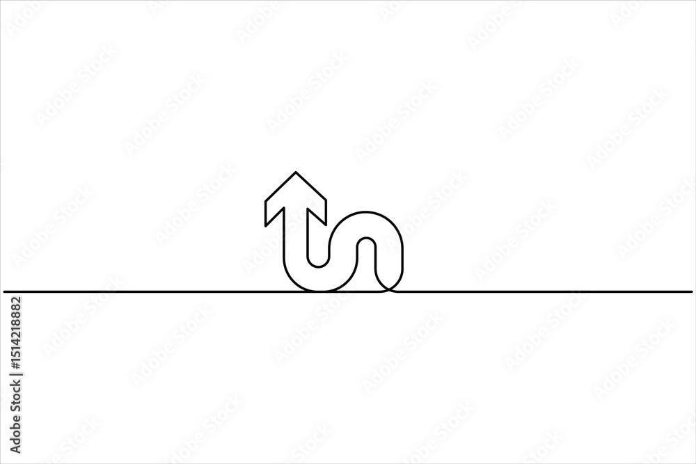 Poster a one line drawing of arrow symbol continuous single line art arrow design vector illustration