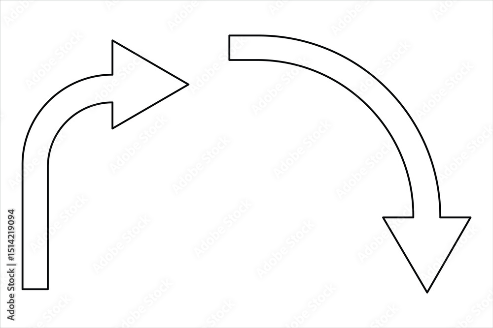 Aufkleber A one line drawing of arrow symbol continuous single line art arrow design Vector illustration