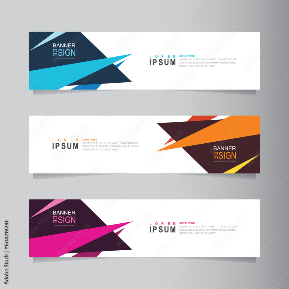 Poster vector abstract banner design web template. collection of abstract fluid banners. abstract geometric