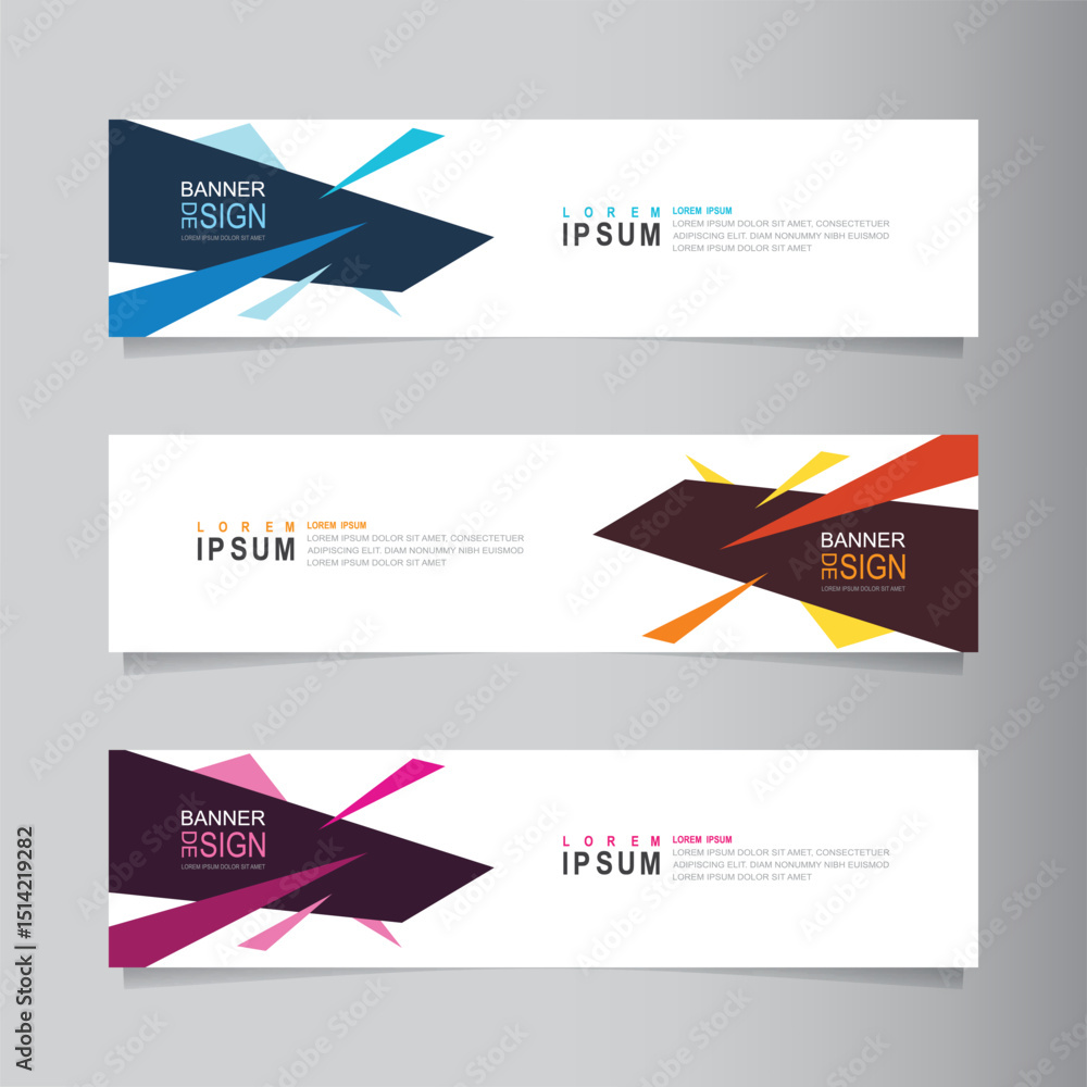 Poster vector abstract banner design web template. collection of abstract fluid banners. abstract geometric