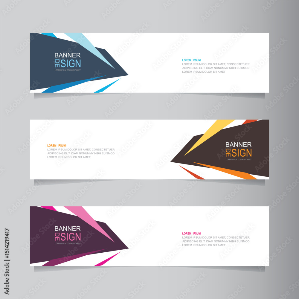 Poster vector abstract banner design web template. collection of abstract fluid banners. abstract geometric