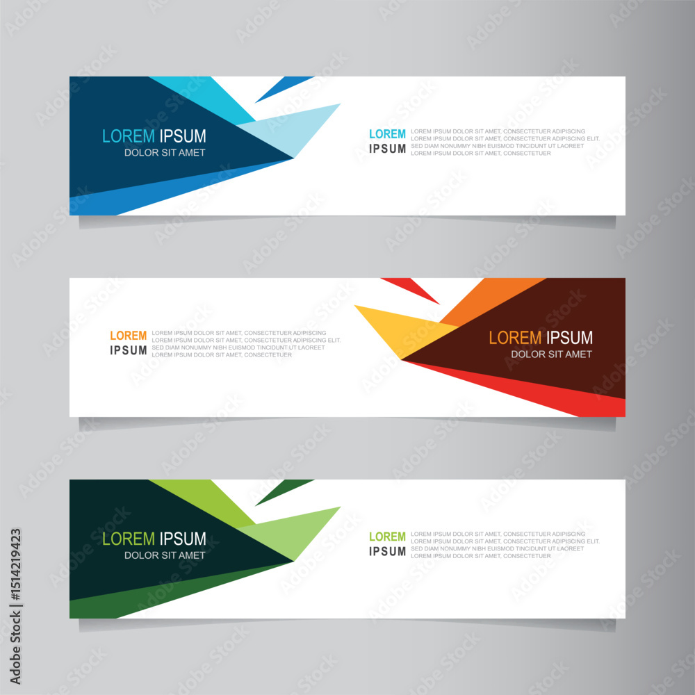 Poster vector abstract banner design web template. collection of abstract fluid banners. abstract geometric