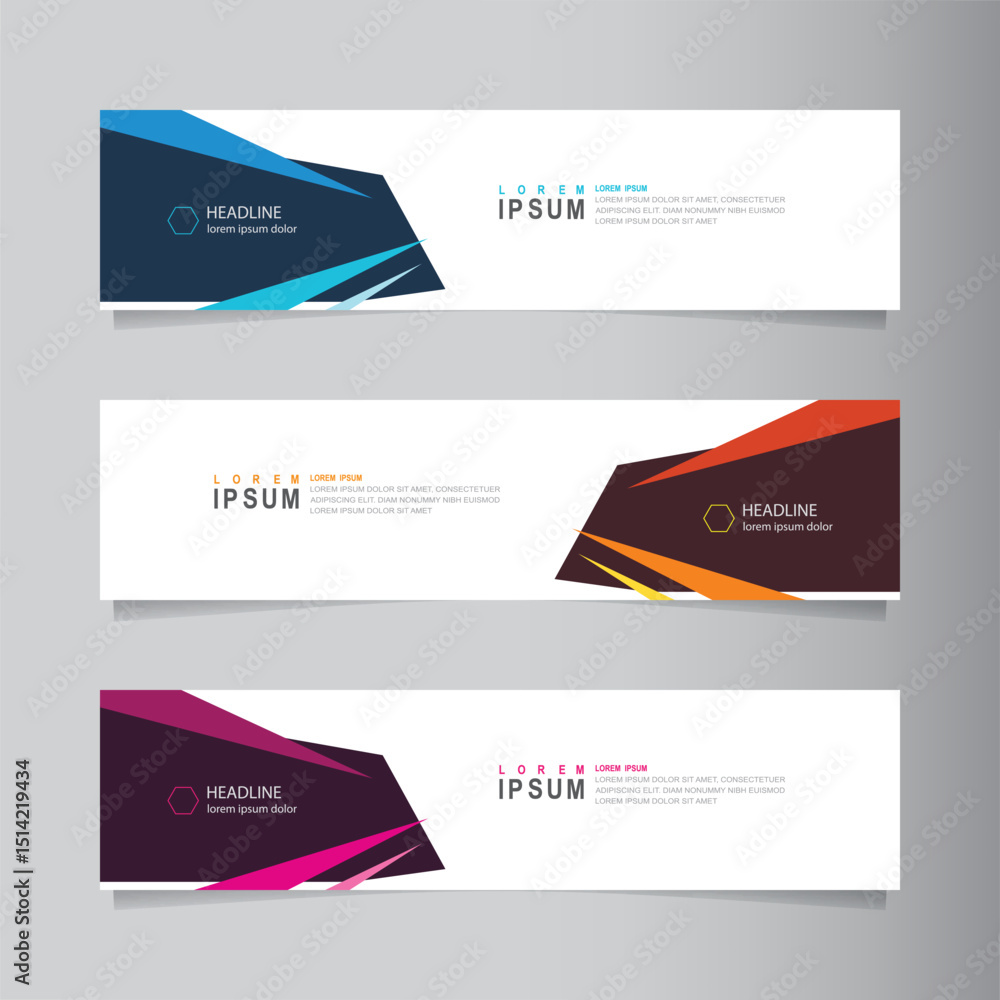 Poster vector abstract banner design web template.