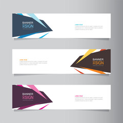 Vector abstract banner design web template. Collection of abstract fluid banners. Abstract geometric web design banner template isolated on grey background. Header - landing page Web Design Elements