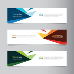 Vector abstract banner design web template. Collection of abstract fluid banners. Abstract geometric web design banner template isolated on grey background. Header - landing page Web Design Elements