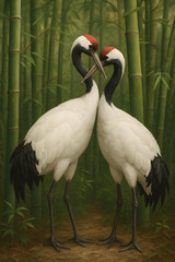 Obraz premium Crane Couple-1