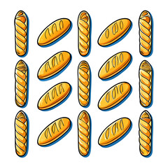 Assorted Baguette and Bread Loaf Pattern