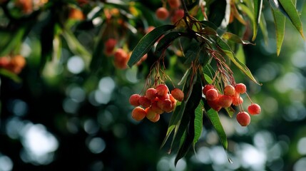 red berries on a tree